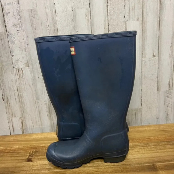 Hunter Women's Original Tall Rain Boots Navy Blue Size 5 - Picture 7 of 8